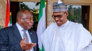 President Cyril Ramaphosa and Nigerian President Muhammadu Buhari