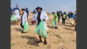 KZN Legislature Speaker Ms Nontembeko Boyce today led a clean up campaign of Durban's Blue Lagoon beach 