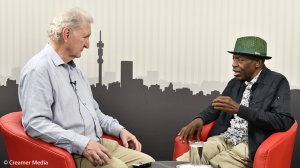 Mitochondria founder and CEO Mashudu Ramano (right) interviewed by Martin Creamer (left).
