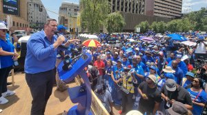 Image of DA leader John Steenhuisen at the party's Power To The People march
