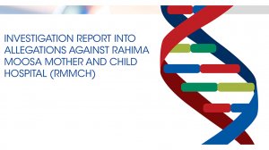 Investigation report into allegations against Rahima Moosa Mother and Child Hospital