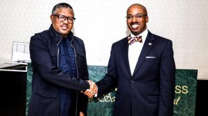 African National Congress secretary-general Fikile Mbalula and United States Ambassador to South Africa Reuben Brigety.