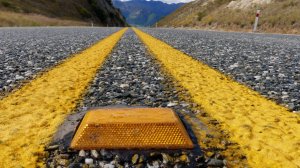 Markings painted on a road