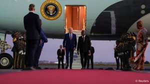 US President Joe Bident touched down in Luanda on Monday.