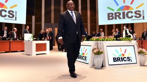 Flashback to President Cyril Ramaphosa during South Africa's hosting of the BRICS Summit.