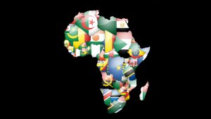 Africa with Country flags