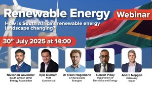 Webinar to discuss South Africa’s renewable energy future
