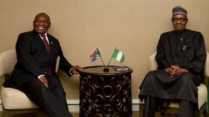 President Cyril Ramaphosa and former Nigerian President Muhammadu Buhari