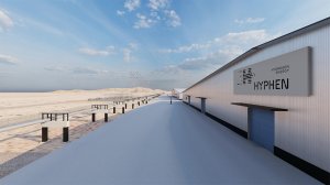 An artist's impression of Hyphen's hydrogen project