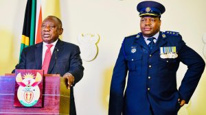 President Cyril Ramaphosa and National Police Commissioner General Fannie Masemola 