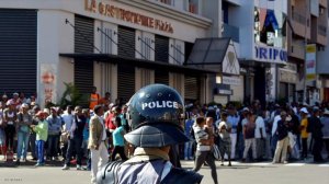 A police officer on duty in Madagascar