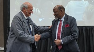 AFSA chairperson advocate Michael Kuper and Africa Forum chairperson Joaquim Alberto Chissano 