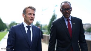 French President Emmanuel Macron and Rwandan President Paul Kagame