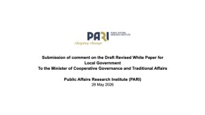 Submission of comment on the Draft Revised White Paper for Local Government To the Minister of Cooperative Governance and Traditional Affairs