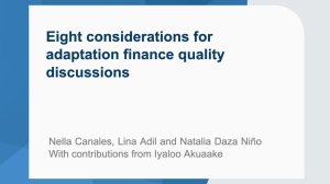 Eight considerations for adaptation finance quality discussions