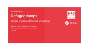 Refugee camps: current practice and historical perspectives