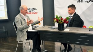 Harmony CEO Beyers Nel (right) interviewed by Mining Weekly's Martin Creamer. Video: Darlene Creamer.