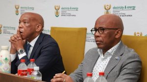 Electricity Minister Kgosientsho Ramokgopa & Eskom board chairperson Mteto Nyati