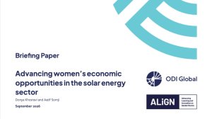 Advancing women’s economic opportunities in the solar energy sector